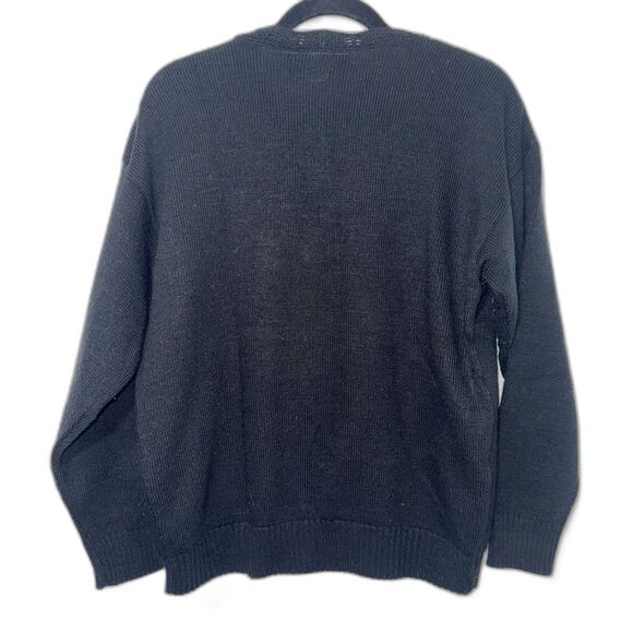 Vintage Nortan McNaughton Petite Floral Grandma Sweater - Black/Multi PM - Picture 2 of 6